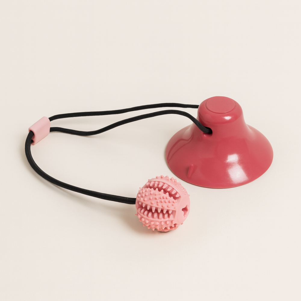 Jouet à Mâcher Interactif pour Chiens – Balle Puzzle avec Ventouse, Distributeur de Nourriture et Nettoyage des Dents